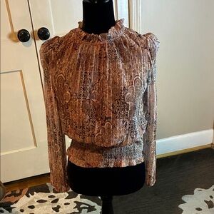 Jolie Brown Patterned Blouse
